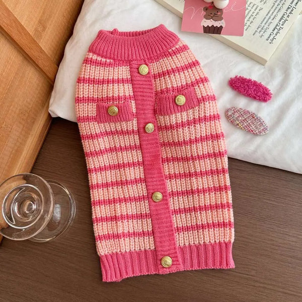 Pink Stripe Cardigan
