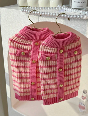 Pink Stripe Cardigan