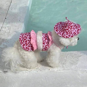 LEOPARD PRINT BIKINI AND HAT SET