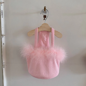 PINK FEATHER TANK TOP
