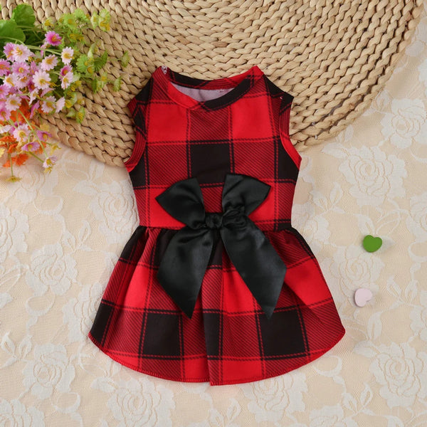 TARTAN BOW DRESS