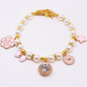 PET PEARL BOW COLLAR NECKLACE