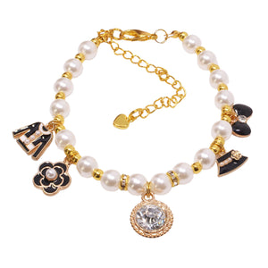 PET PEARL BOW COLLAR NECKLACE